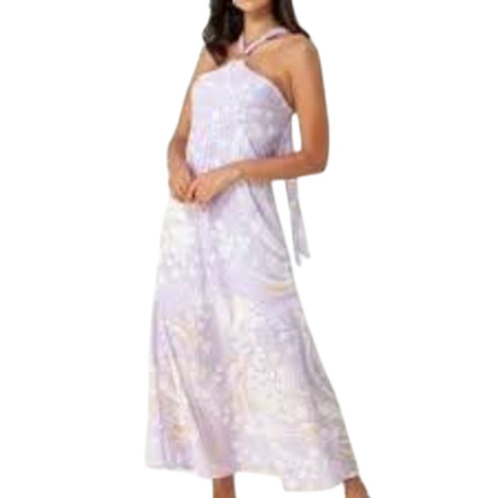 Hale Bob Lavender and Cream Floral Mini Dress